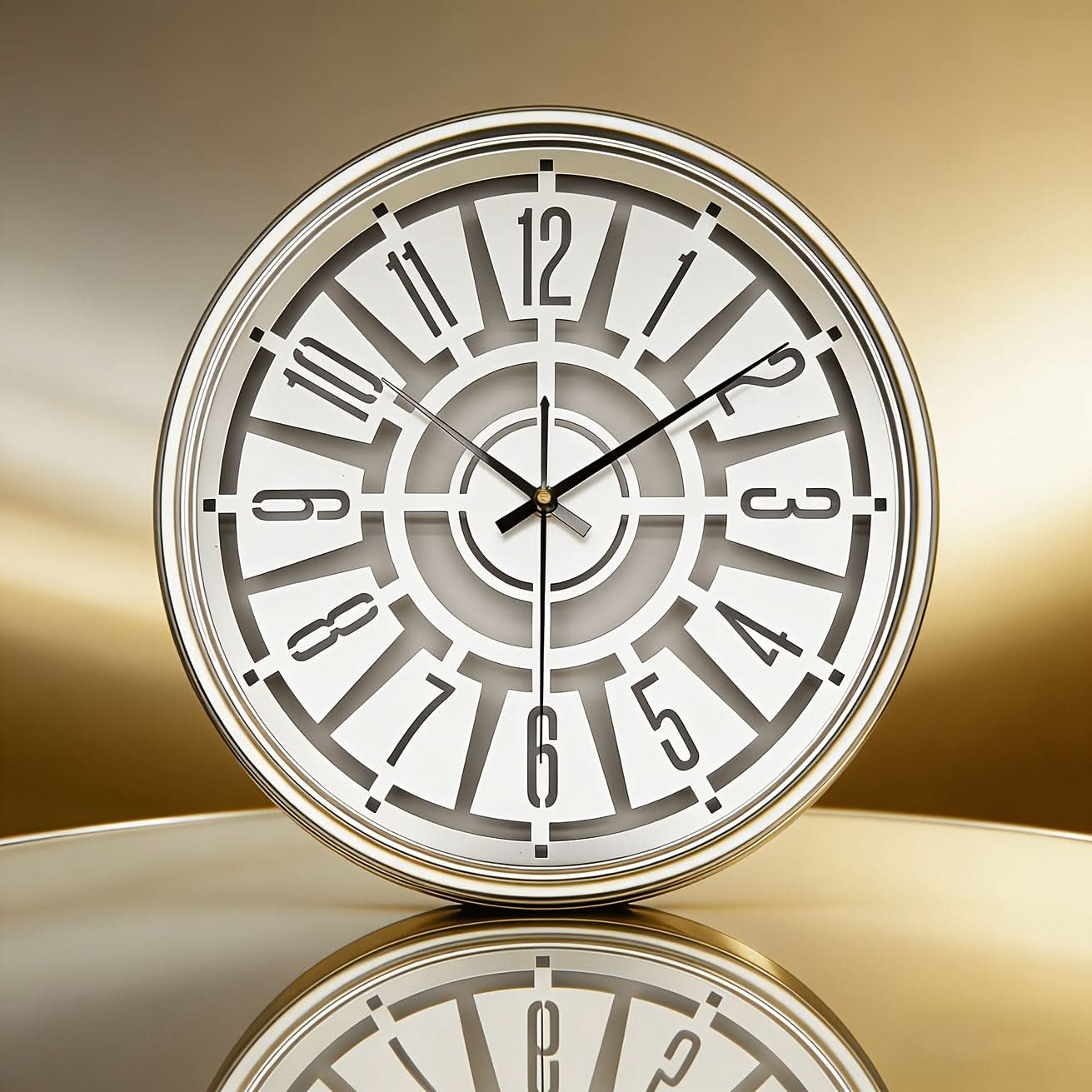 SereneTime – 15.75-Inch Silent 3D Iron Frame Wall Clock