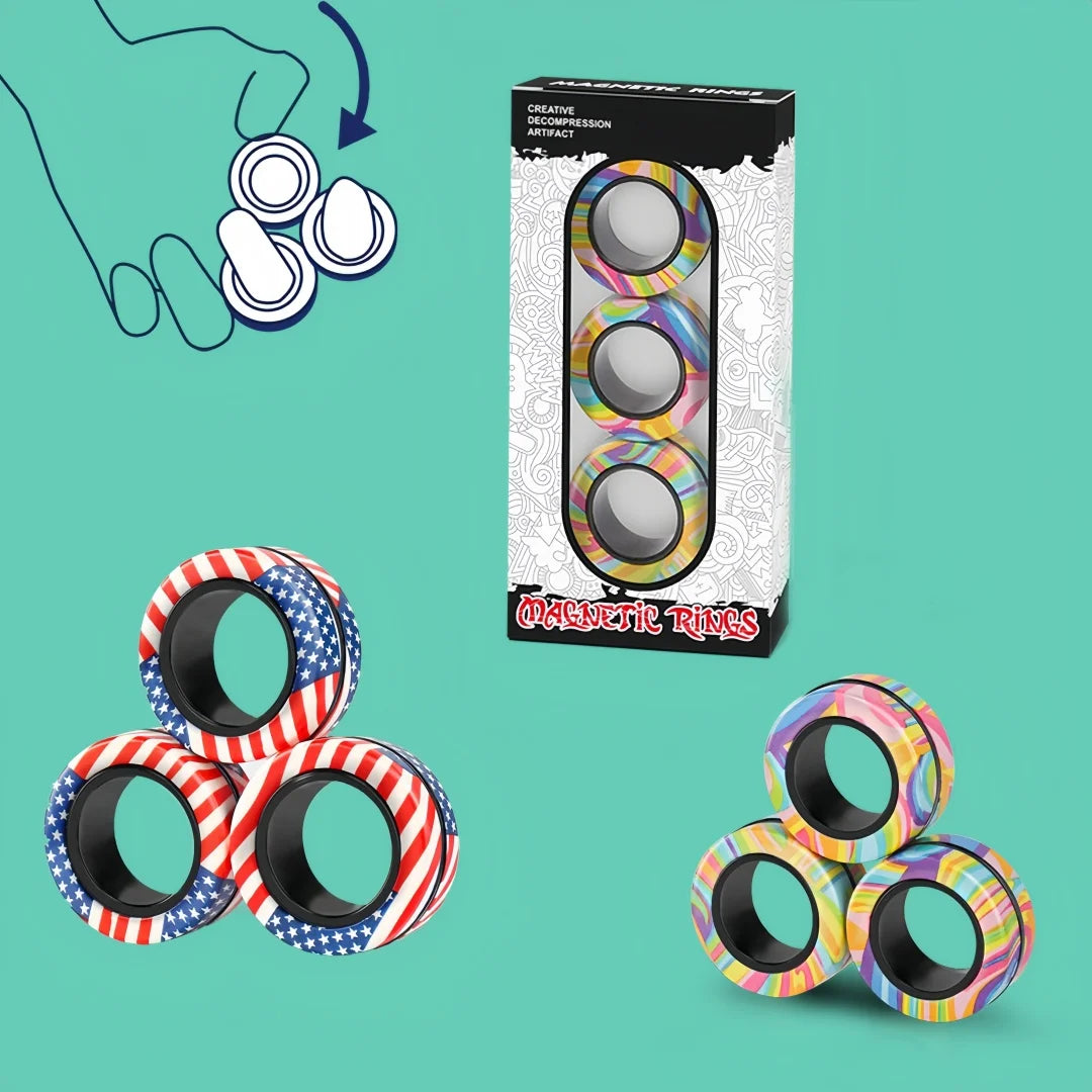 Engaging Magnetic Spinner Ring Set for Everyday Relaxation