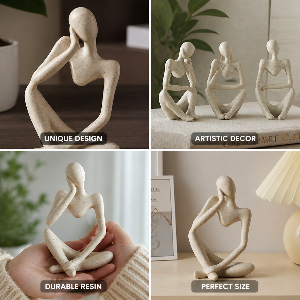 Nordic Abstract Resin Thinker Figurine
