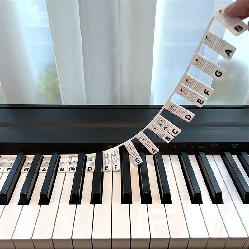 Color-Coded Piano Key Labels for Easy Learning