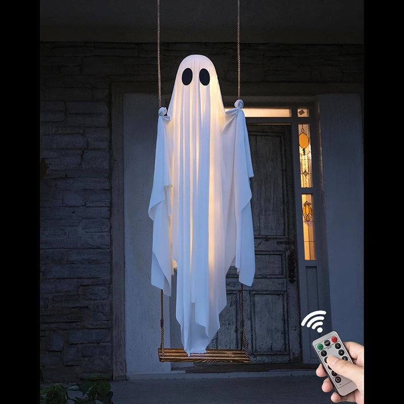 Illuminated Swinging Specter Halloween Decoration with LED Lights