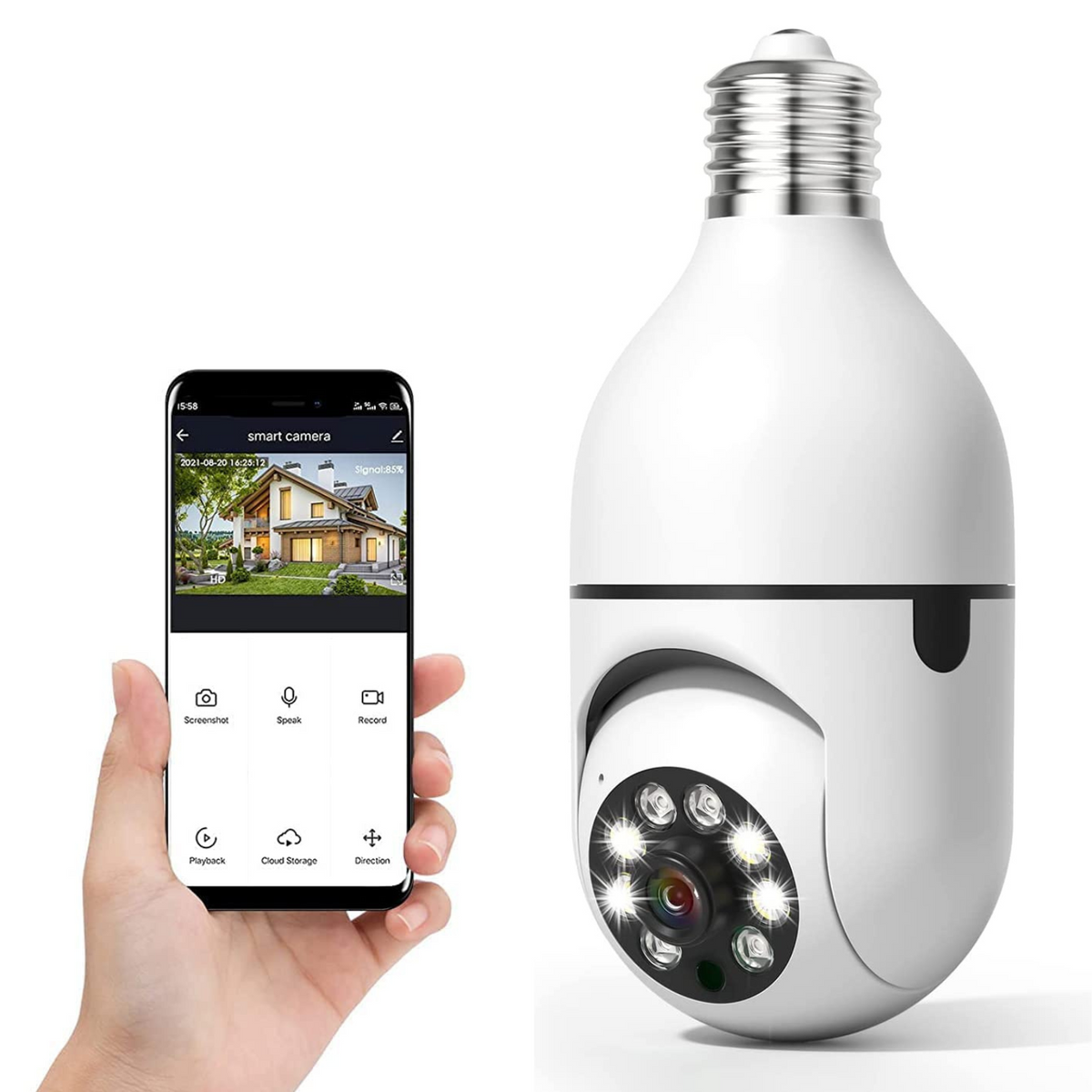 Smart LED Security Camera with 360-Degree View