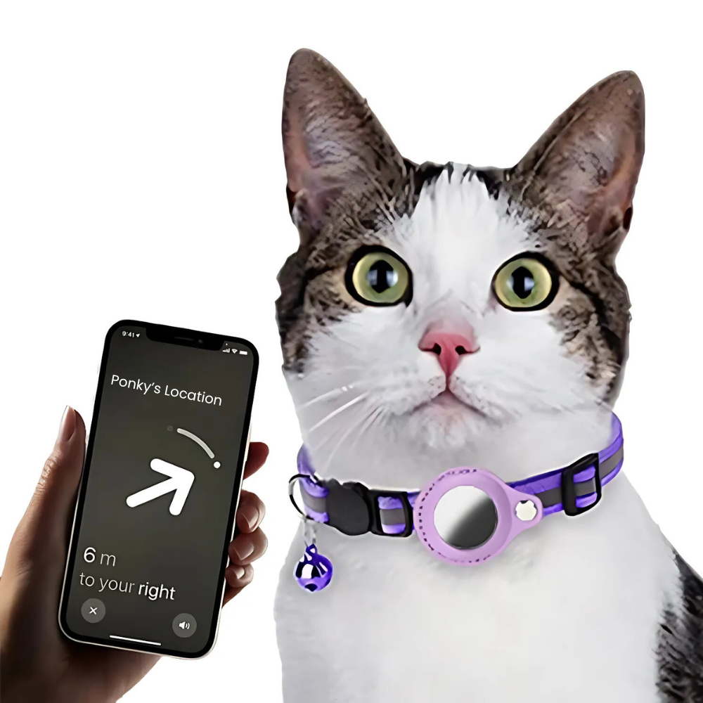 Reflective Waterproof Pet Collar with Airtag Holder
