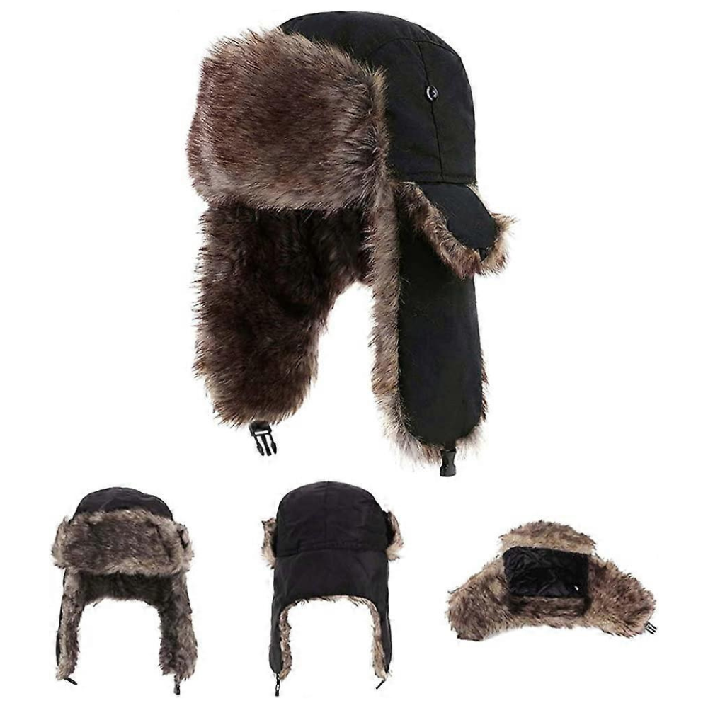Luxurious Winter Aviator Hat with Faux Fur Lining