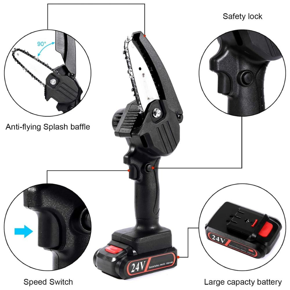 Compact 24V Cordless Chainsaw for Effortless Cutting