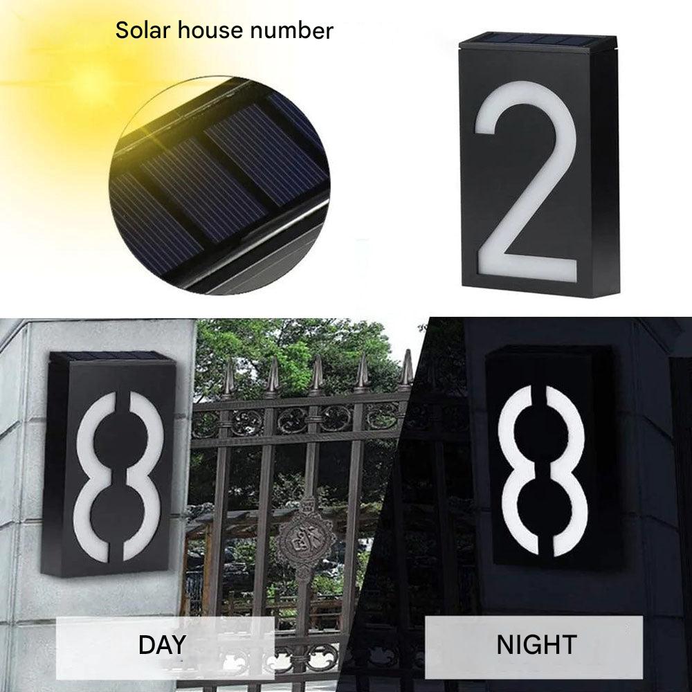 House Number Sign Powered by Solar Energy