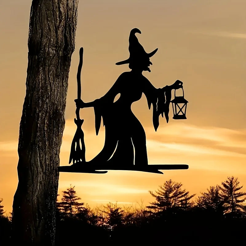 Enchanting Witch Garden Stake for Spooky Outdoor Decor