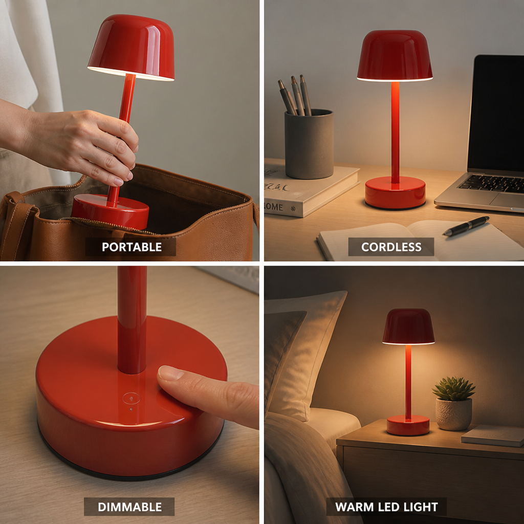 Cordless Rechargeable Dimmable LED Table Lamp