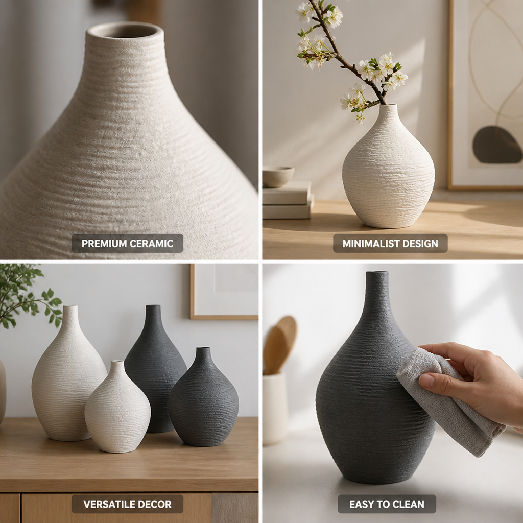 Nordic Minimalist Matte Ceramic Vase