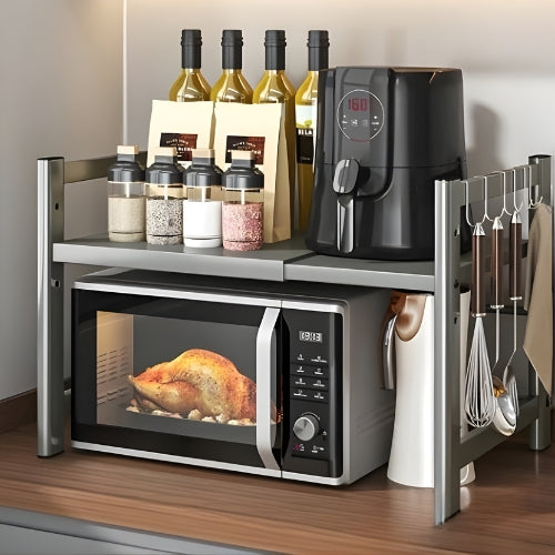 Multi-Tier Kitchen Microwave Storage Rack for Condiments - Rustproof
