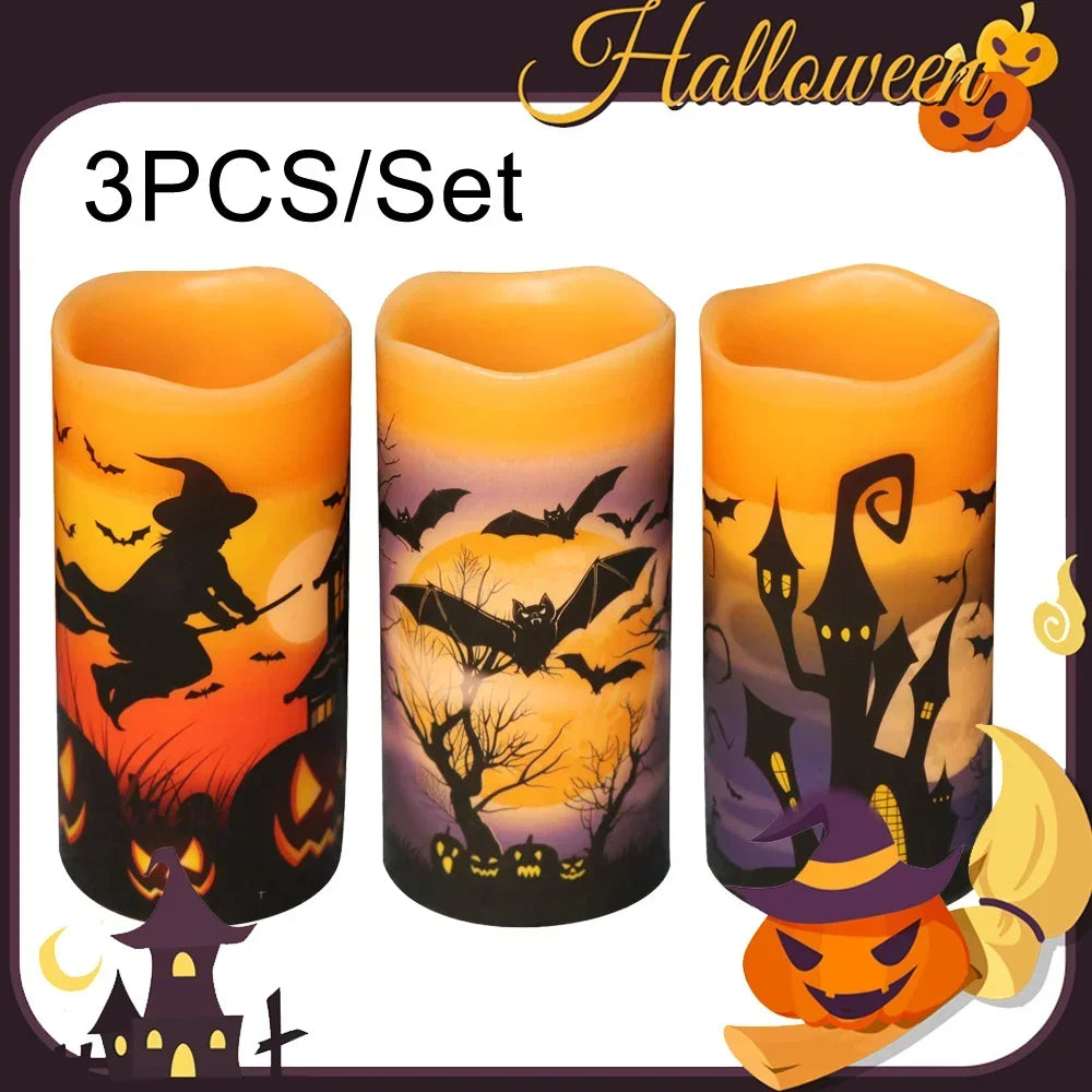Spooktacular LED Candle Set for Halloween Decor