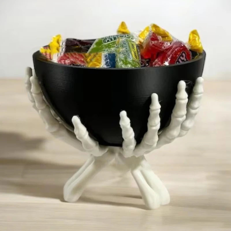 Hauntingly Elegant Skeleton Hand Snack Holder