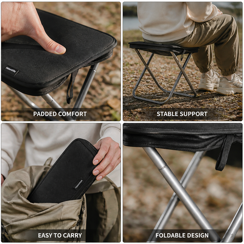 Aluminum Frame Camping Chair (Padded Seat & Armrests)