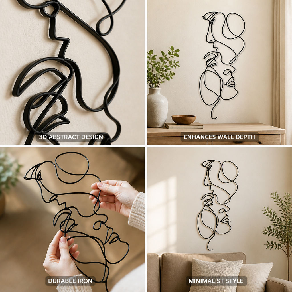 Abstract 3D Iron Wall Art