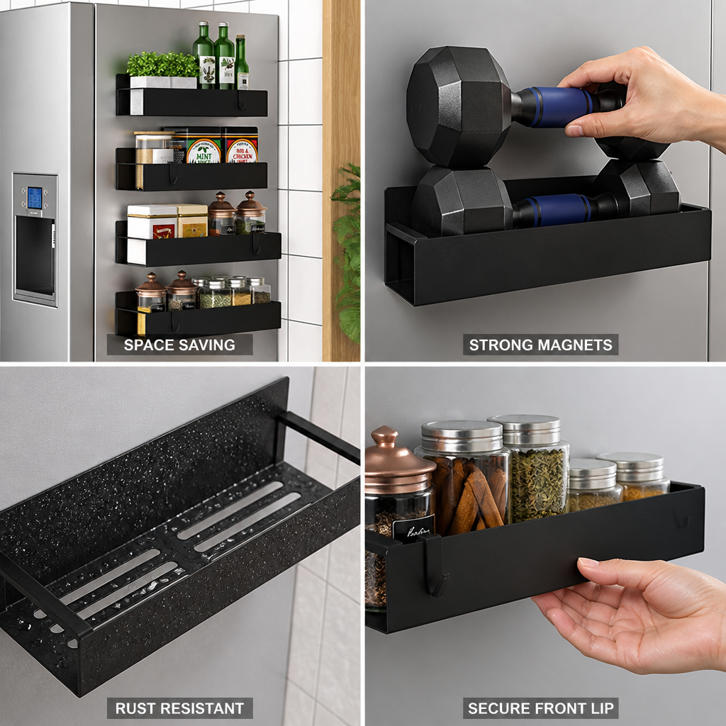 Powder-Coated Magnetic Spice Racks
