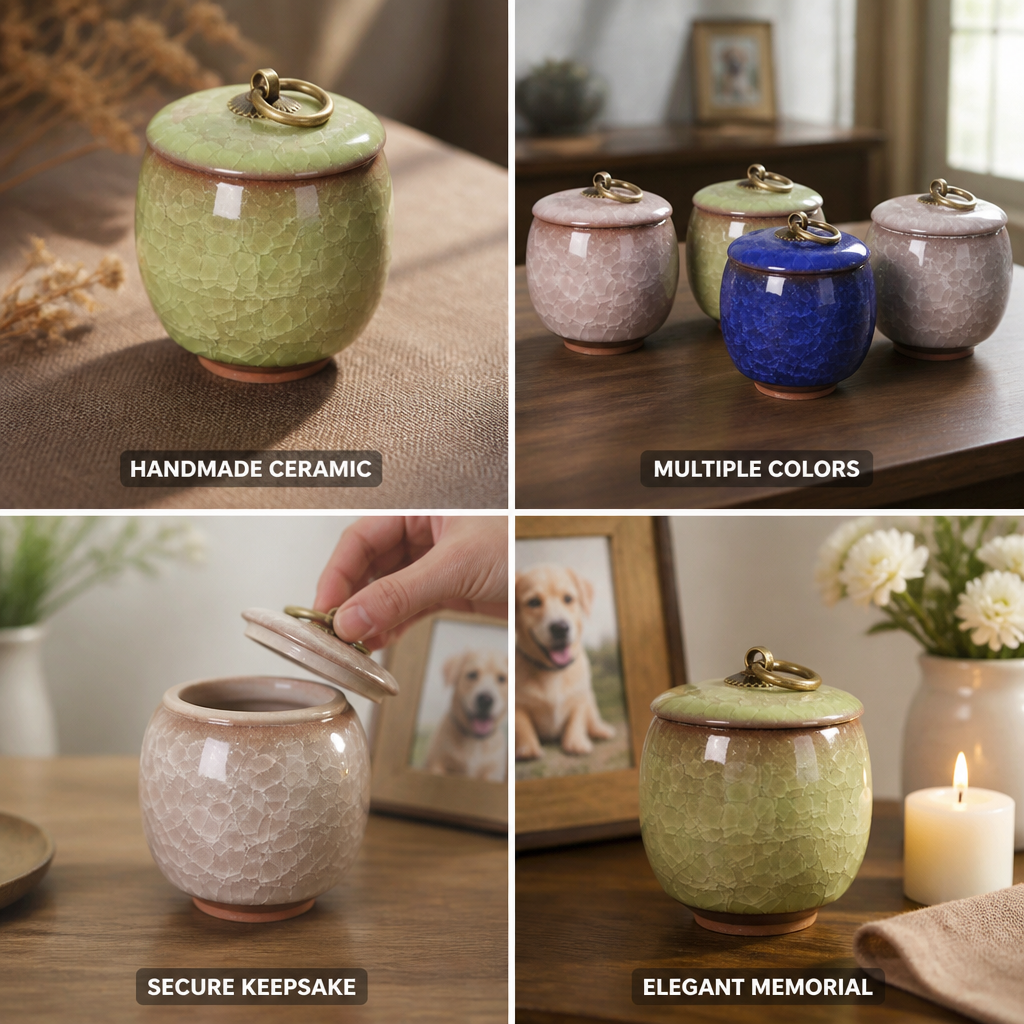 Handmade Ceramic Pet Memorial Urn (For Small Pets)