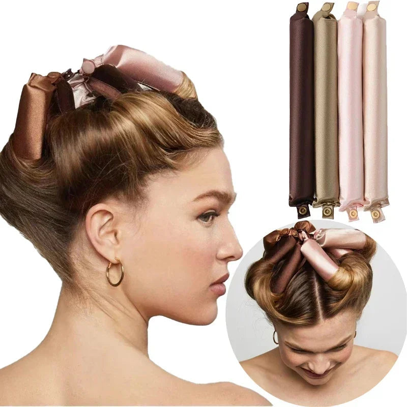 DreamCurls No-Heat Hair Styling Rod – Vegan Satin Overnight Curling Tool, 25cm