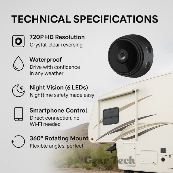 High-Definition Wireless Rearview Camera for RVs and Trucks