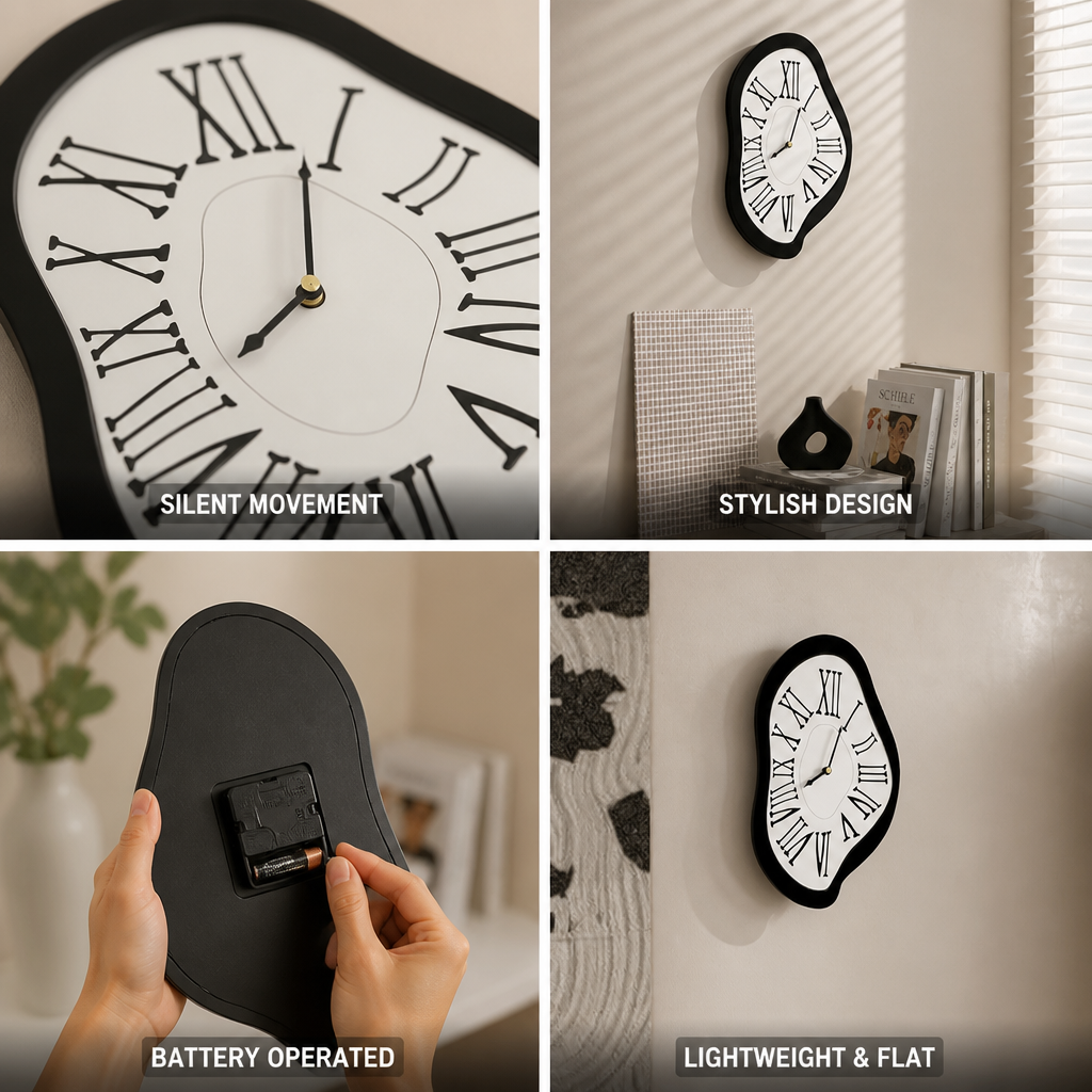 Silent Quartz Acrylic Roman Numeral Wall Clock