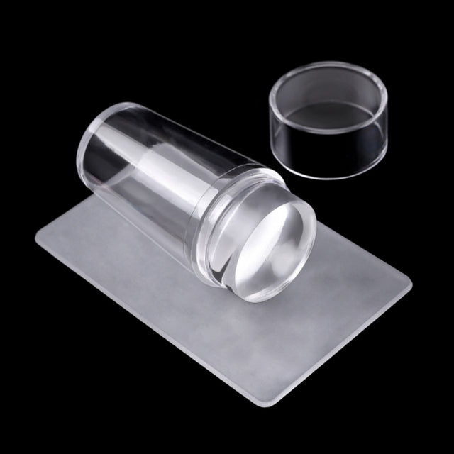 Crystal Clear Silicone Nail Art Stamper & Scraper Duo