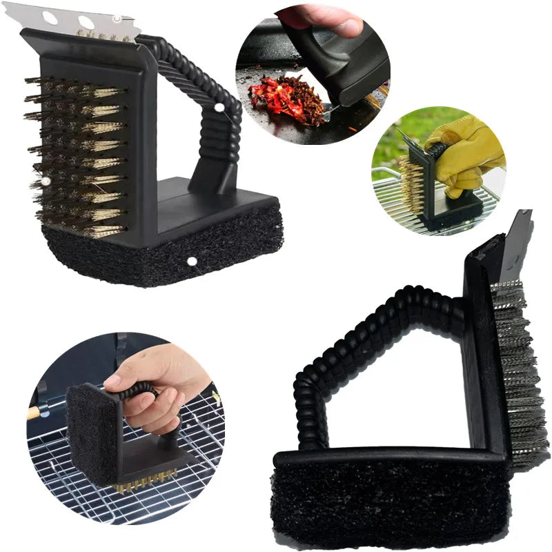 All-in-One Grill Cleaner with Scraper and Sponge