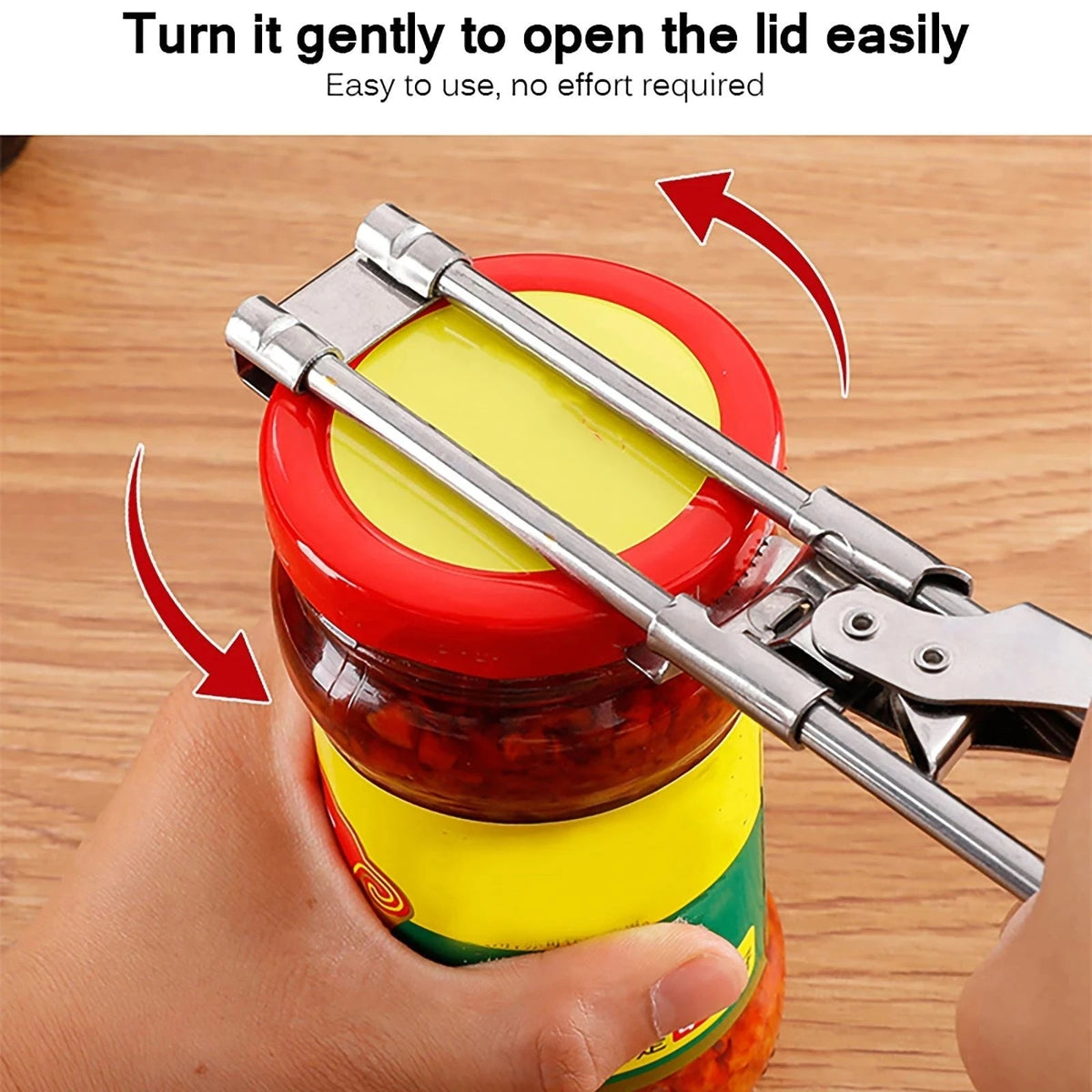Versatile Stainless Steel Jar Opener with Adjustable Grip