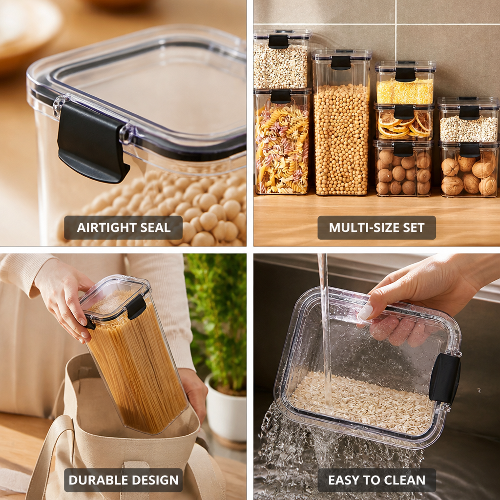 Airtight Silicone-Sealed Food Storage Containers (Multi-Size Set)