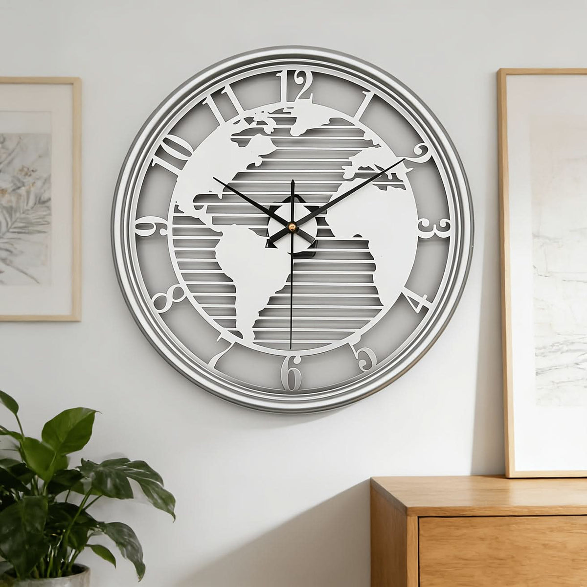 Global Serenity Metal Wall Clock with Silent Movement
