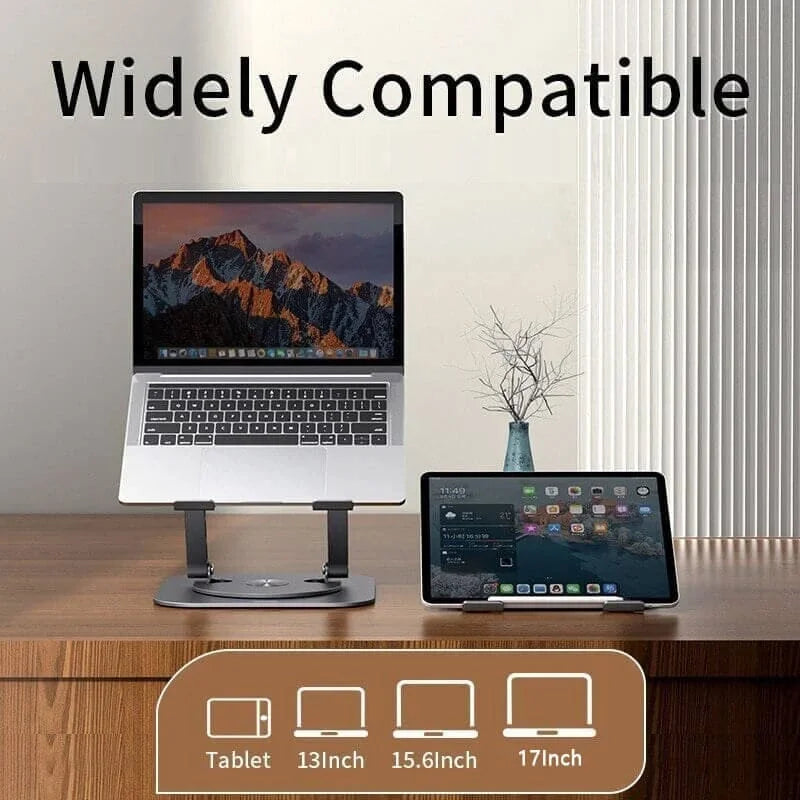 Adjustable Aluminum Laptop Stand with 360-Degree Rotation