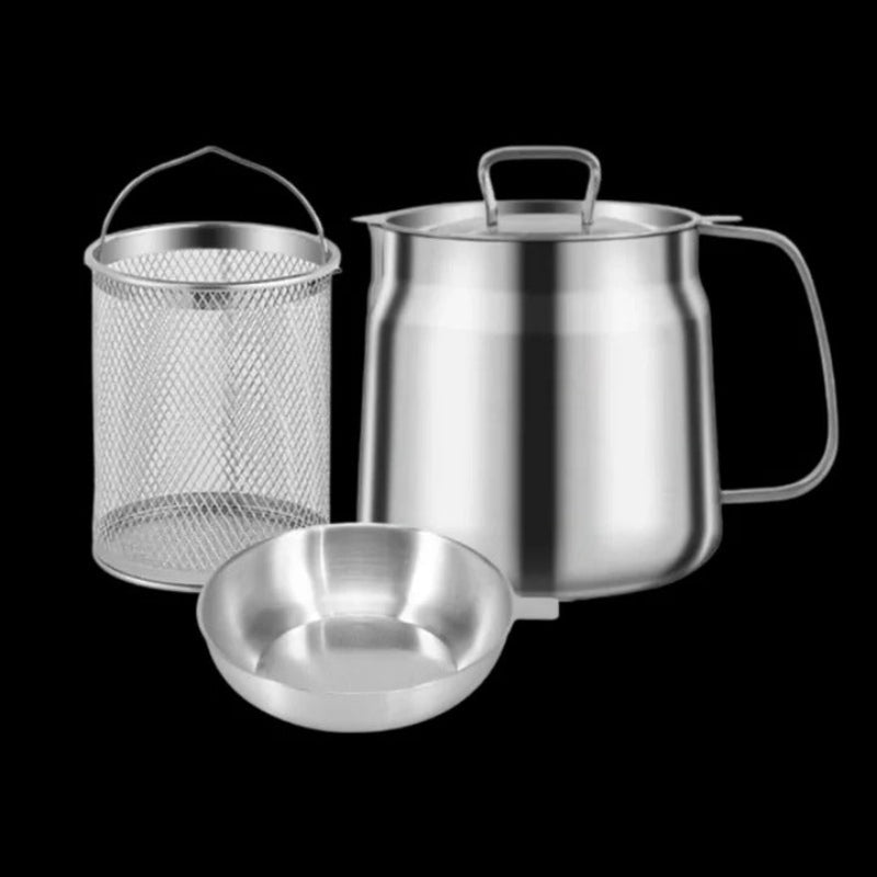 Stainless Steel Deep Fryer Pot with Built-in Oil Filter