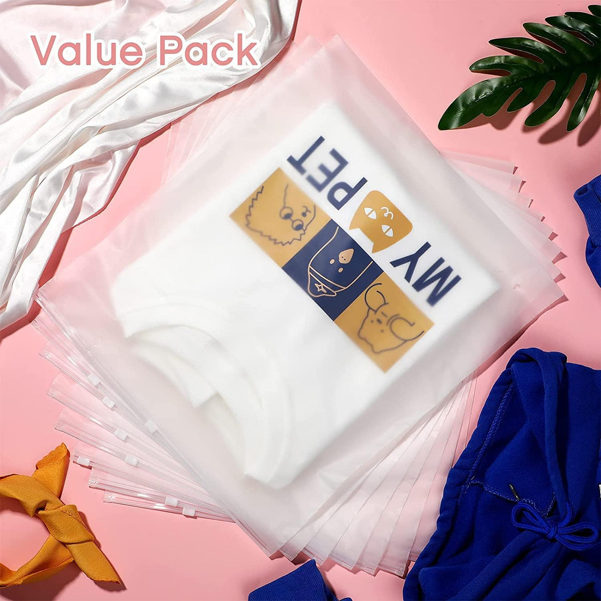 Frosted Zip Storage Bags – 20 Count Plastic Clothing Protectors (Buy 2, Get 1 Free)