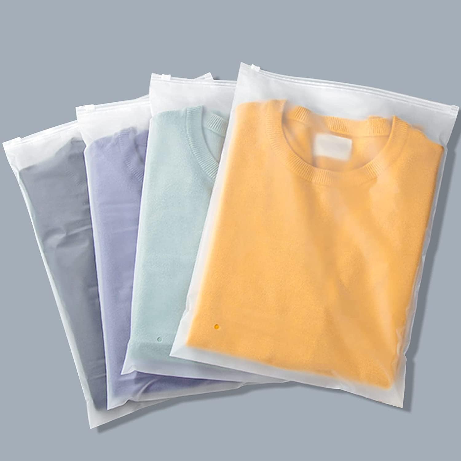 Frosted Zip Storage Bags – 20 Count Plastic Clothing Protectors (Buy 2, Get 1 Free)