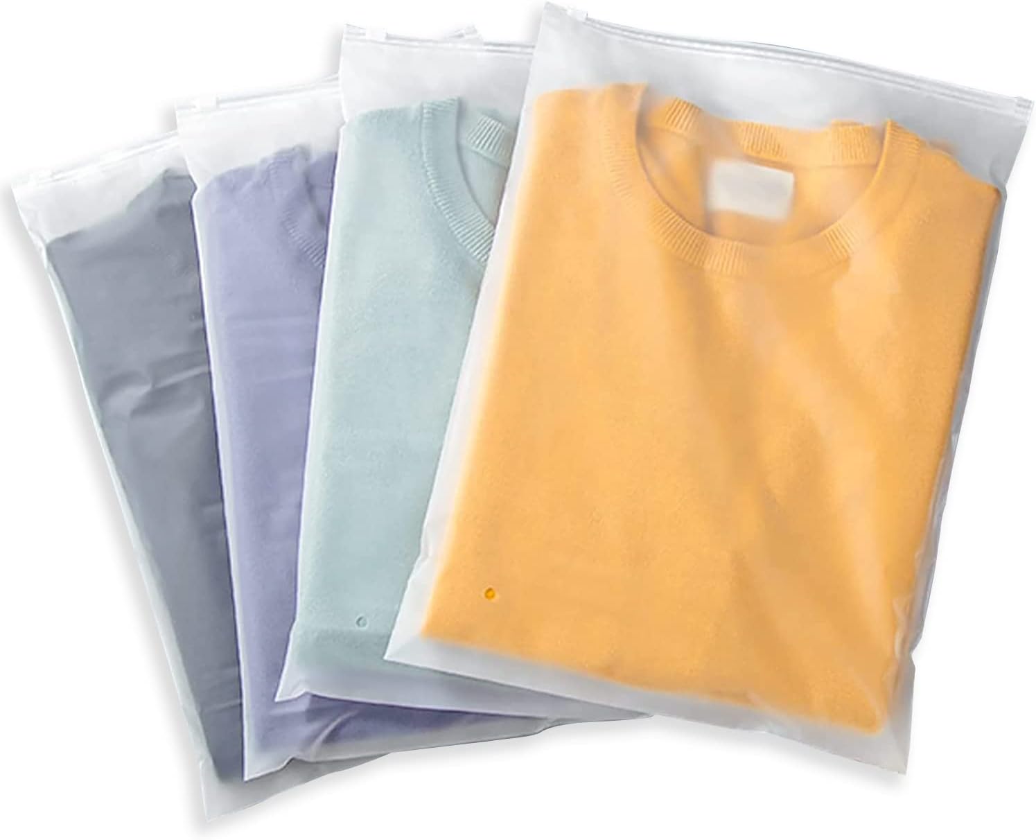 Frosted Zip Storage Bags – 20 Count Plastic Clothing Protectors (Buy 2, Get 1 Free)