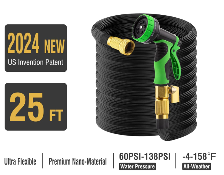 Versatile Expandable Hose with 10 Adjustable Spray Patterns