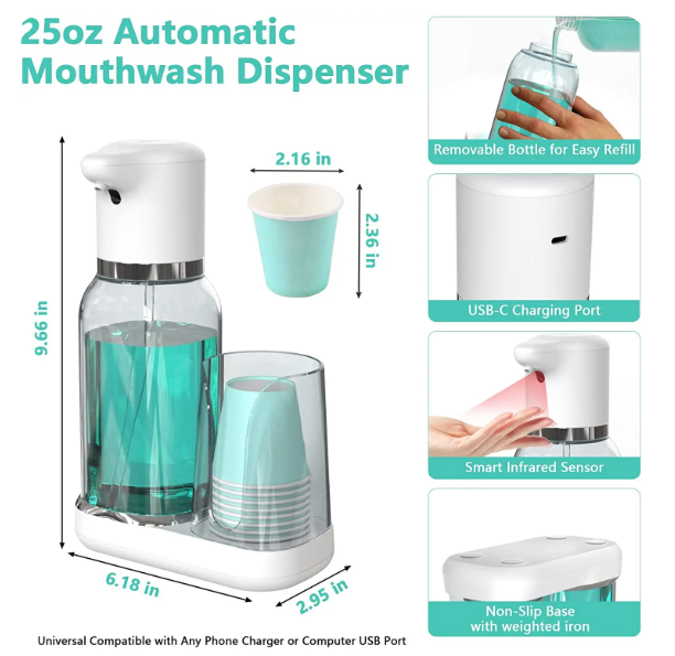 Touchless Mouthwash Dispenser for Effortless Oral Care