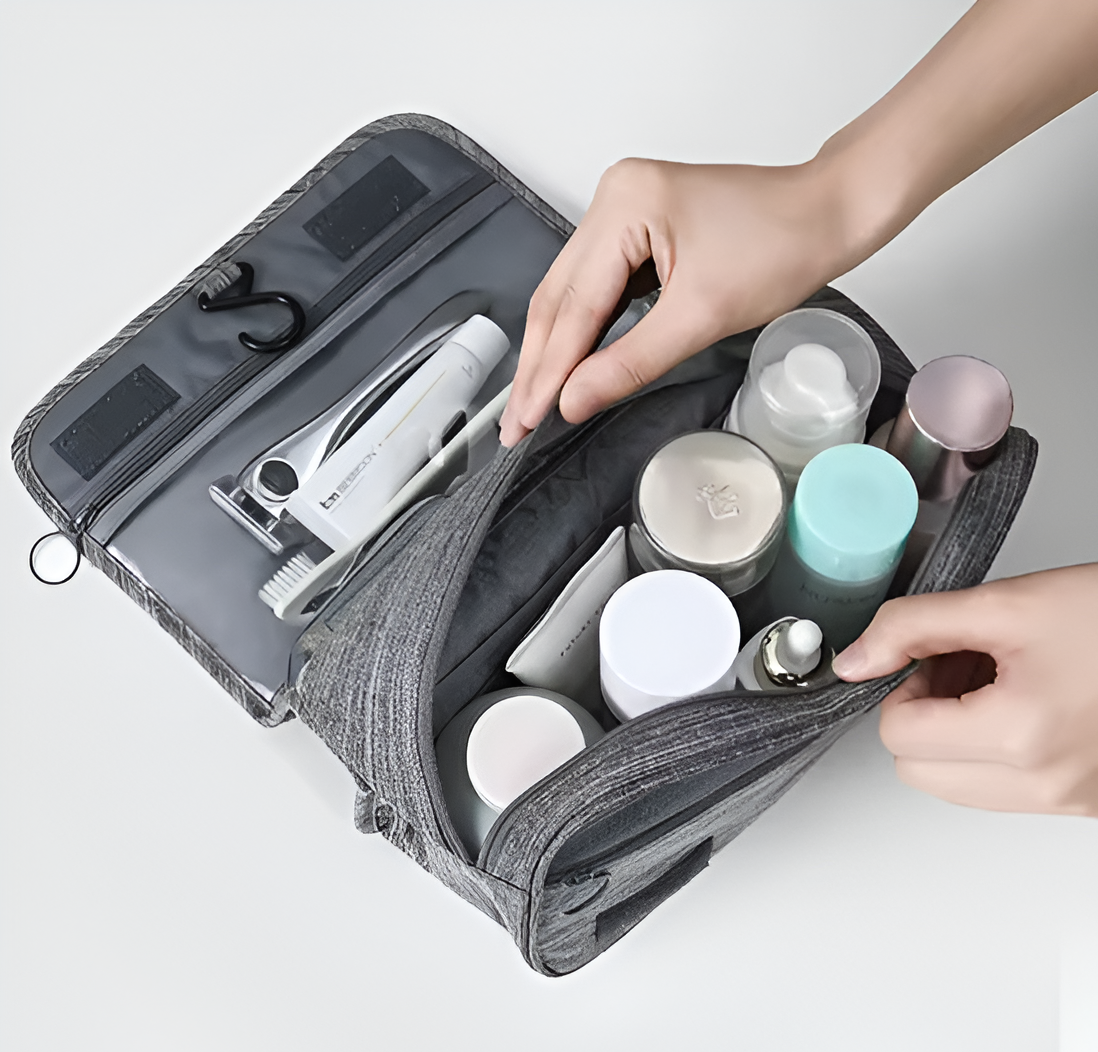Travel-Ready Hanging Toiletry Organizer for Men