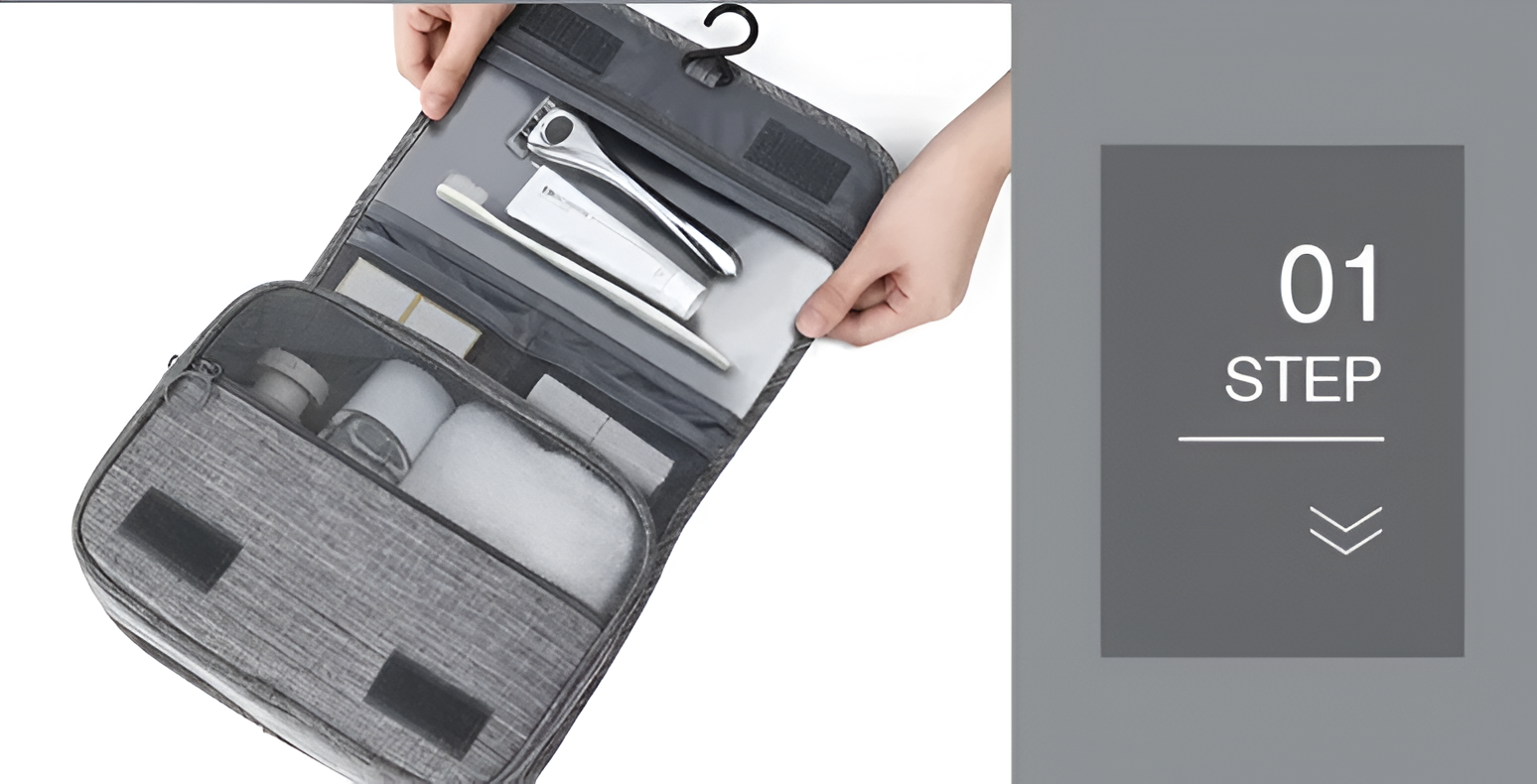 Travel-Ready Hanging Toiletry Organizer for Men