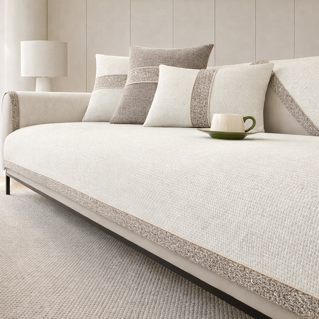 Protective Sofa Cover in Cotton-Linen Blend - Multi-Sizes