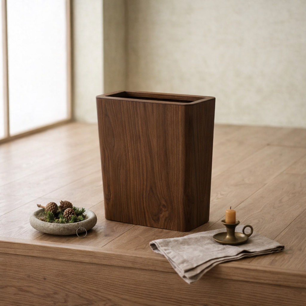Elegant Dual-Layer Kitchen Waste Bin with Rotating Lid