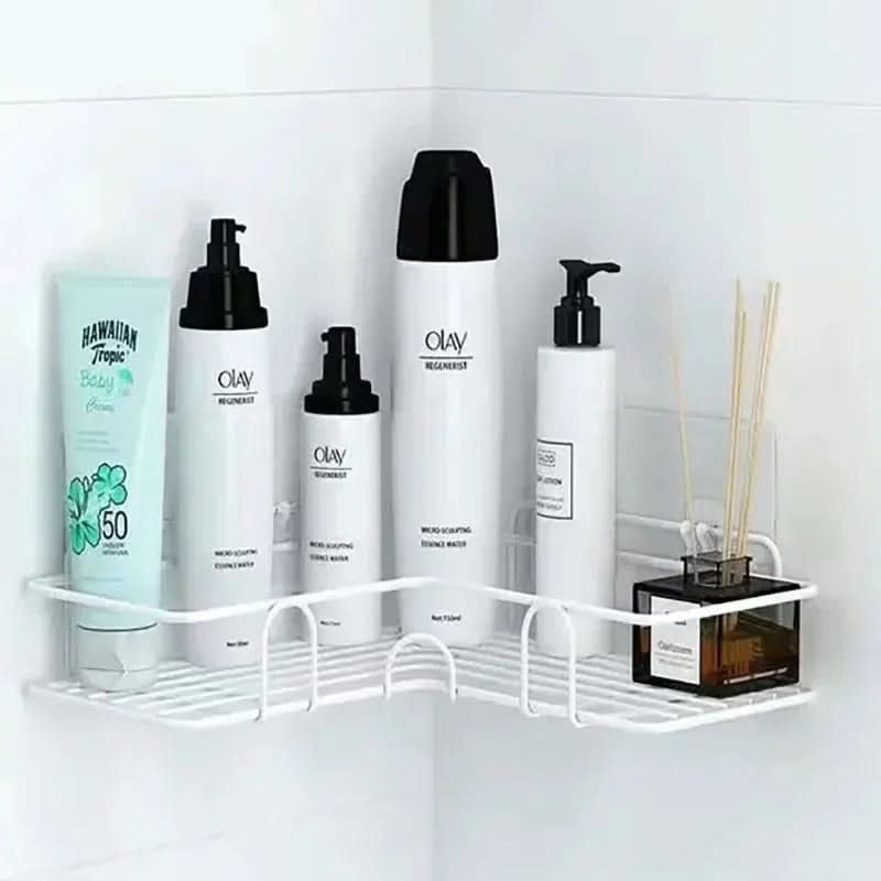 Sleek Metal Wall-Mounted Organizer for Bathroom & Kitchen