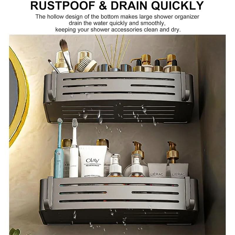 AquaMount – Adhesive Aluminum Wall Shelf for Bathrooms
