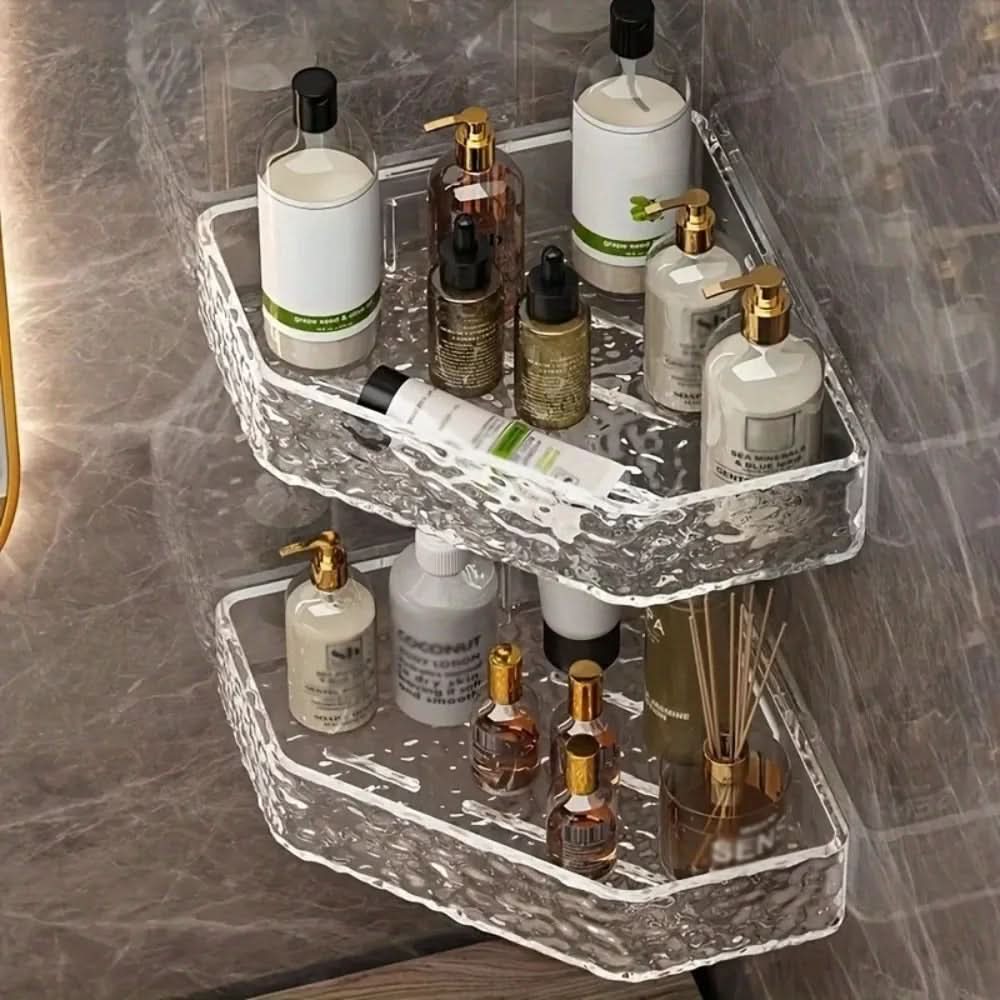 Elevate Your Space – Stylish Corner Bathroom Shelf Organizer