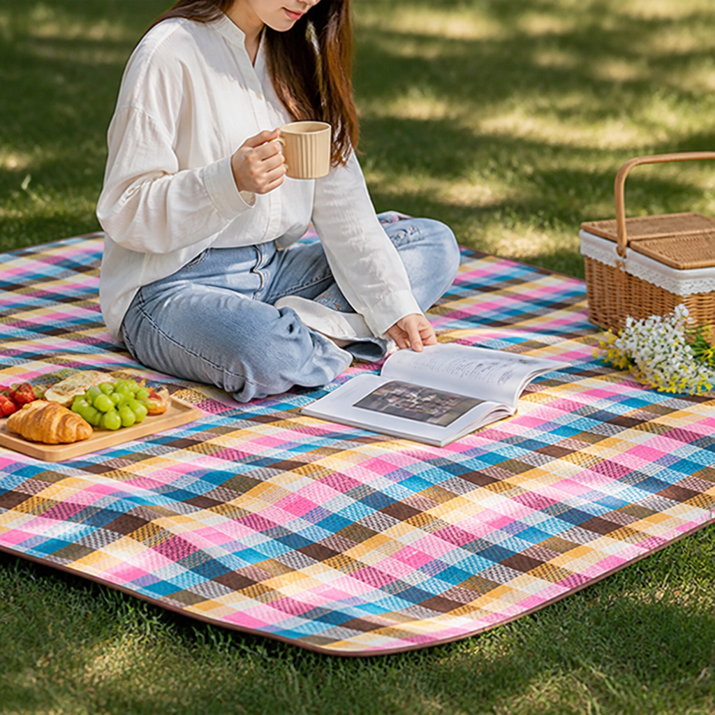 Foldable Outdoor Picnic Blanket (Waterproof Backing)