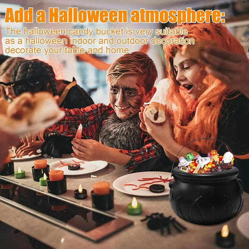Spooky Cauldron Treat Bowl Set for Halloween Festivities