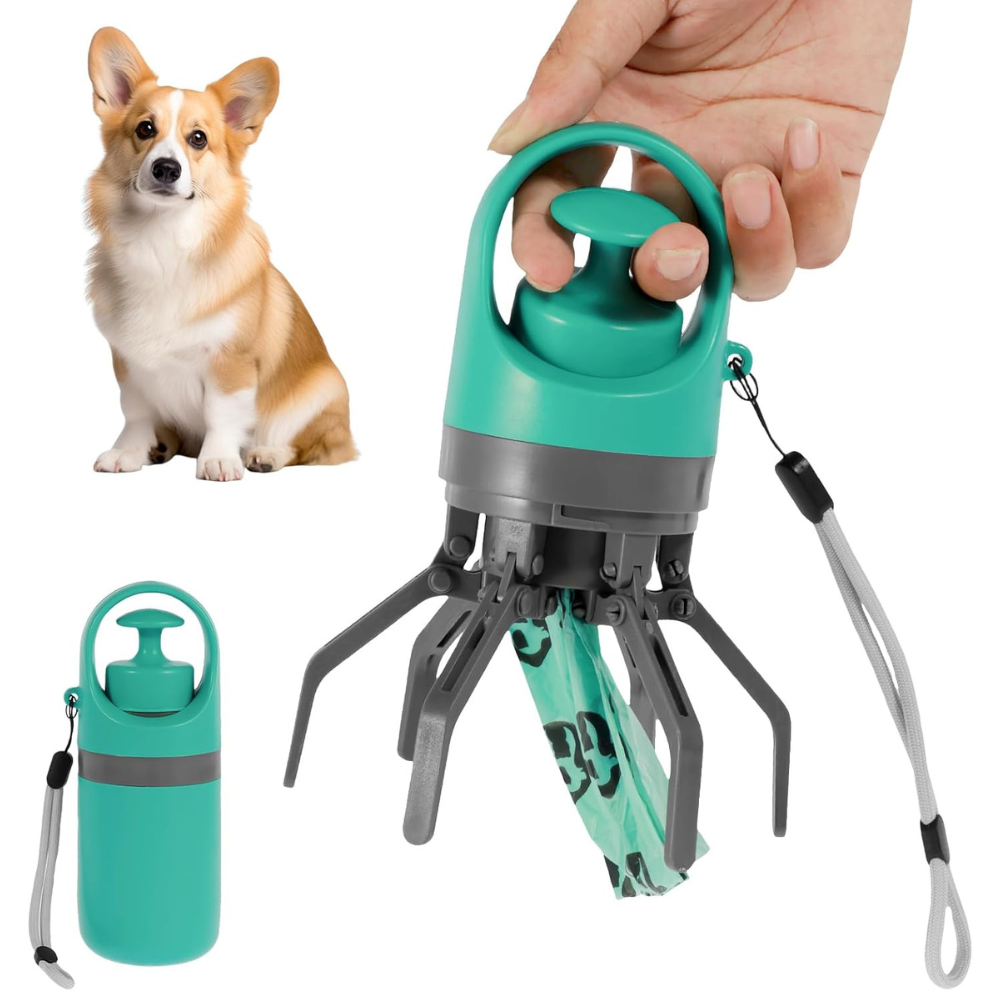 Pet Waste Collection Tool with Built-In Bag Dispenser