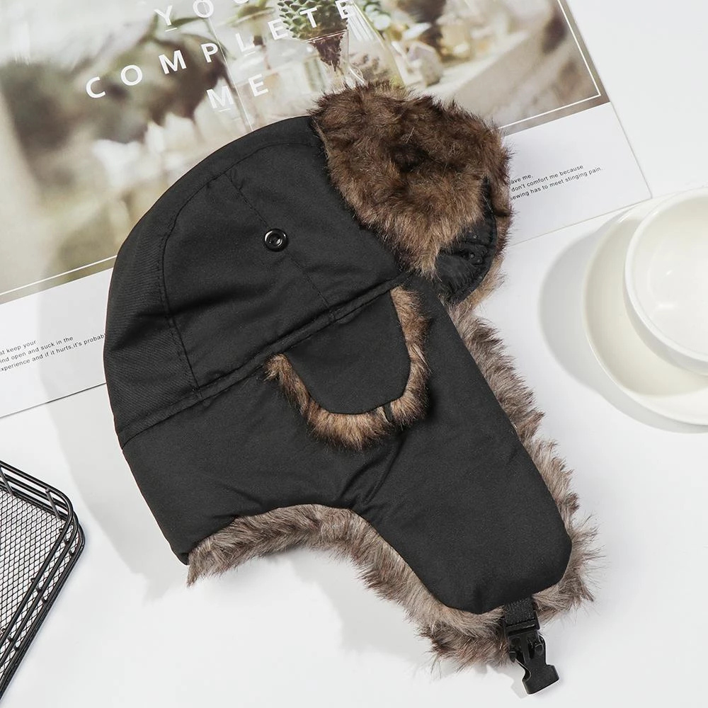 Luxurious Winter Aviator Hat with Faux Fur Lining