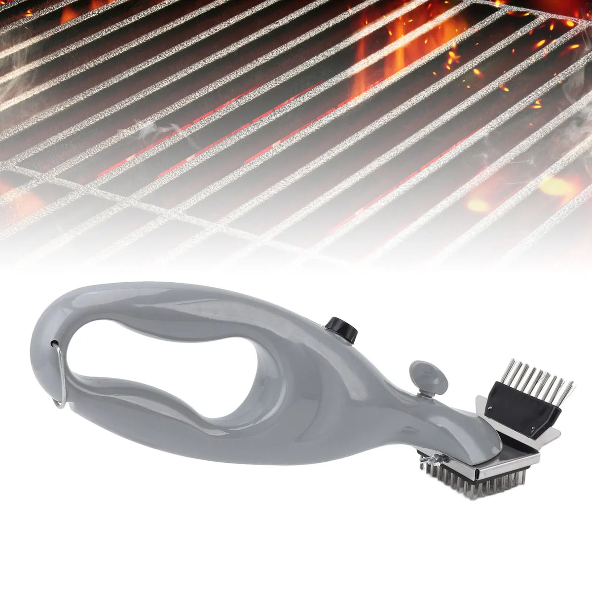 Effortless Steam-Powered Grill Cleaning Tool