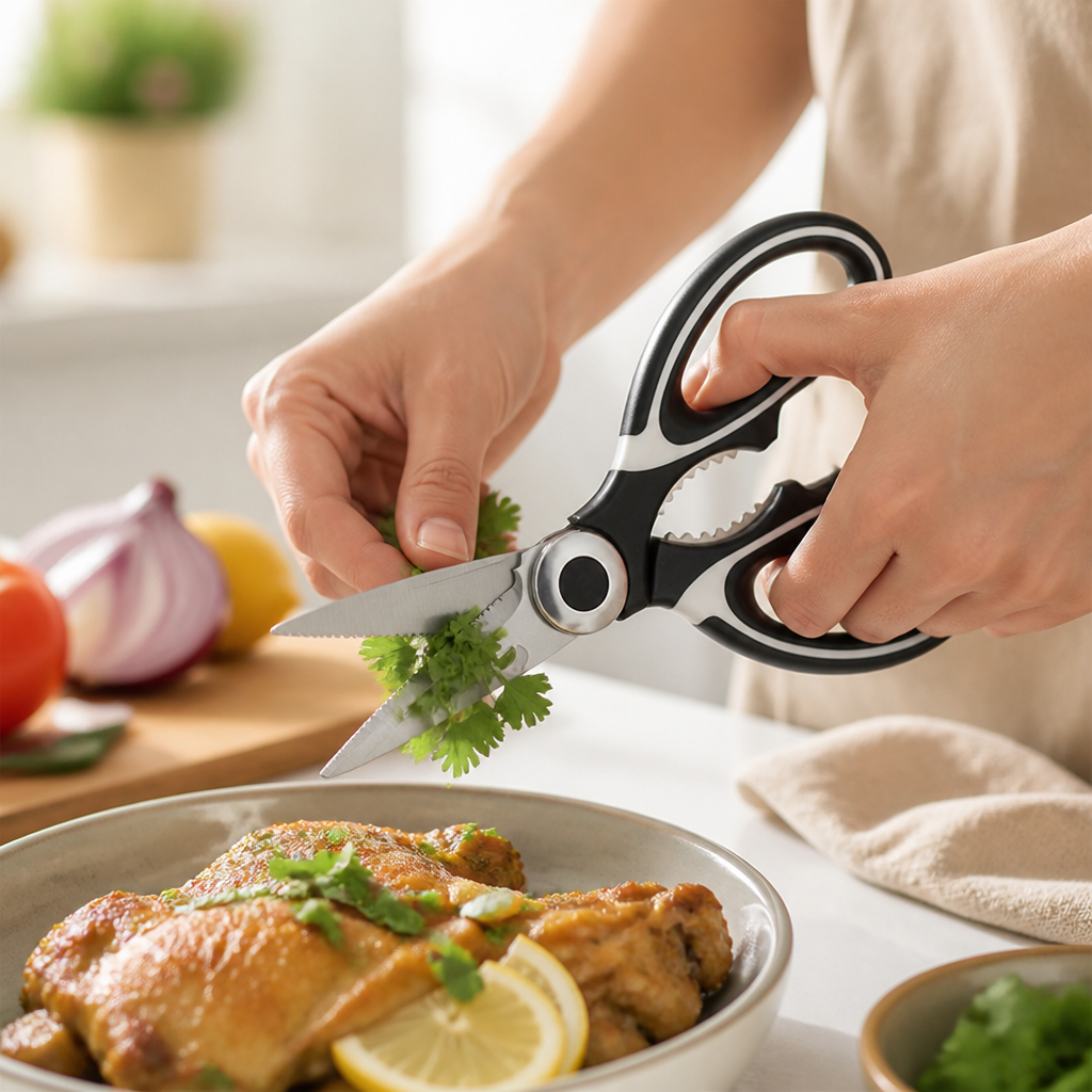 Ergonomic Stainless Steel Multipurpose Kitchen Shears (Bottle Opener & Nutcracker)