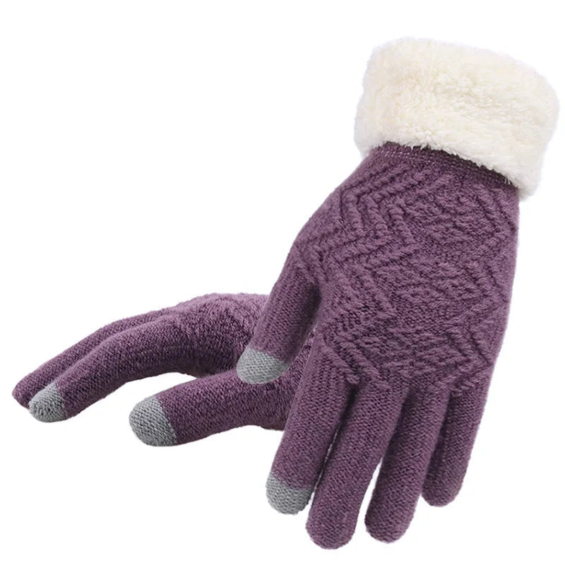 Cozy Fleece-Lined Touch Screen Winter Gloves
