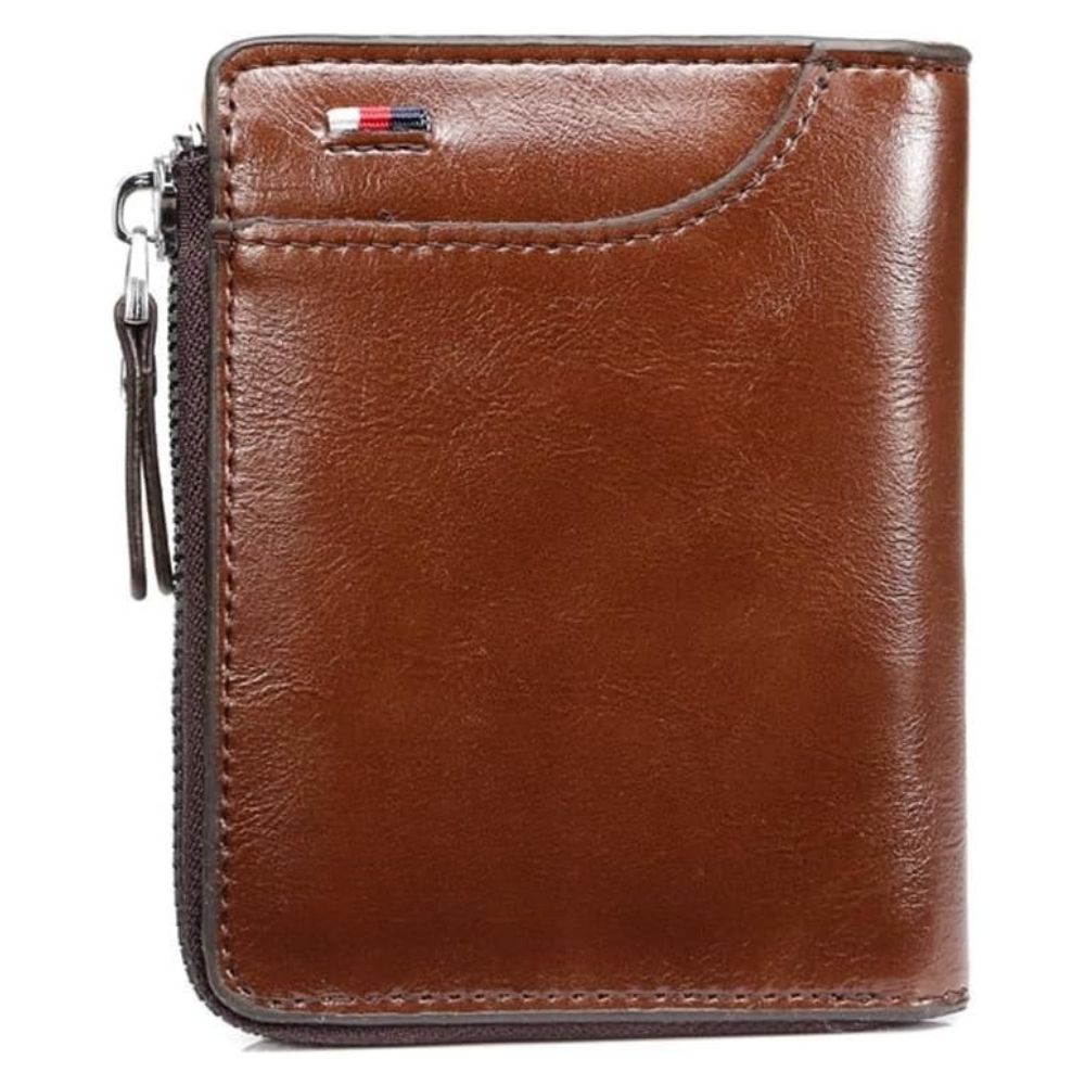 Stylish RFID-Blocking Wallet for Men with Zipper and Card Slots